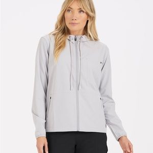 Vuori Women’s outdoor trainer shell jacket. With hood. Size medium